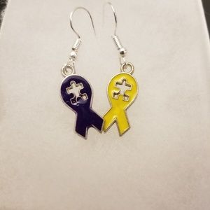 Supporting autism handmade earrings
